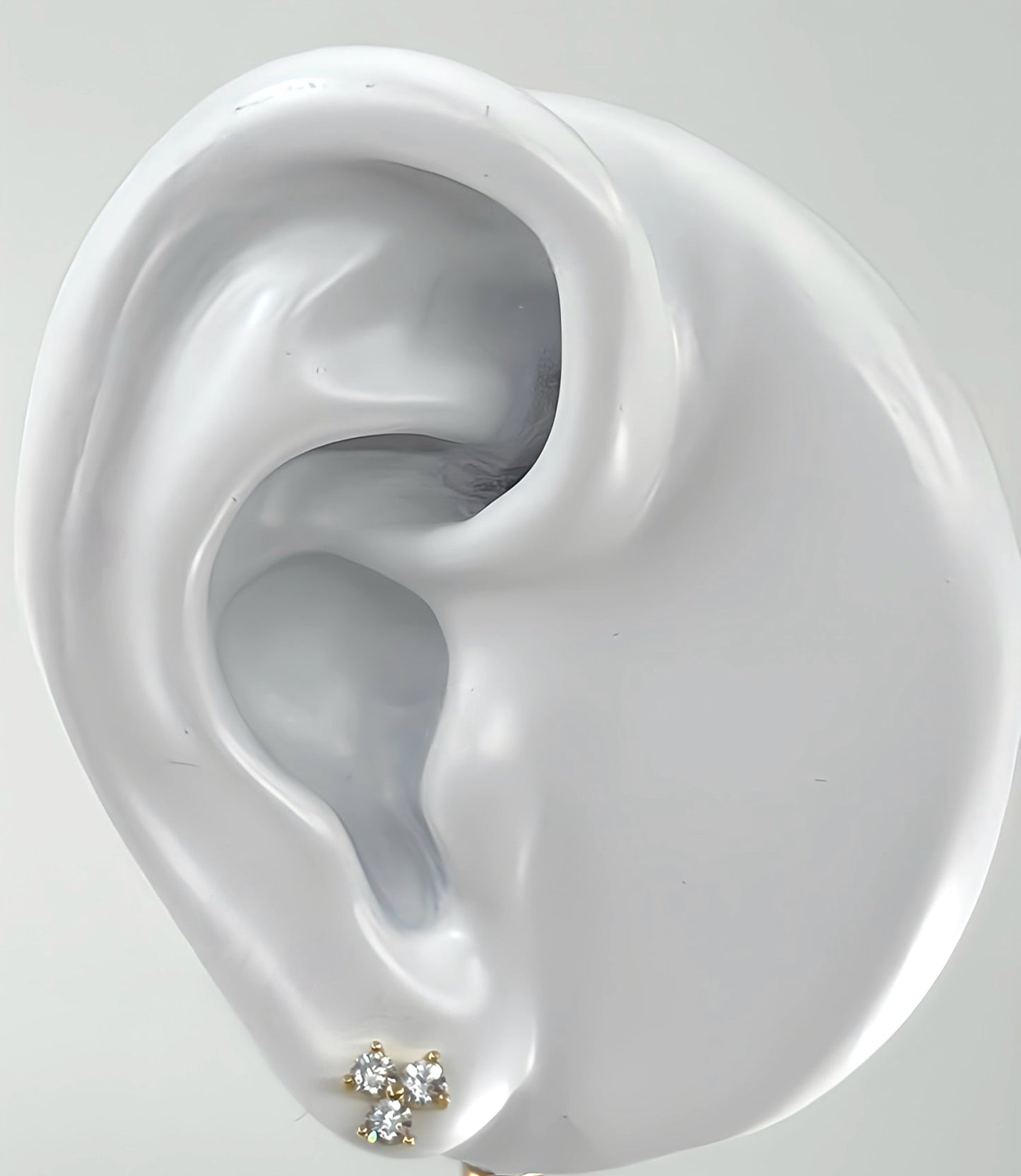 Trio zirconia stud earrings
