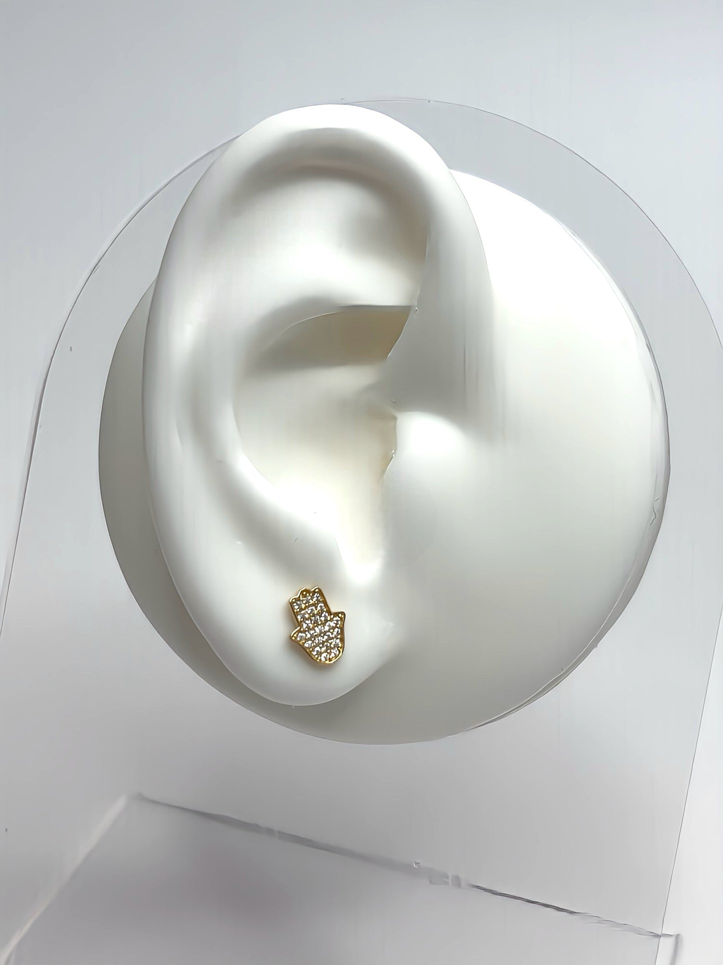 Zirconia hamsa stud earrings