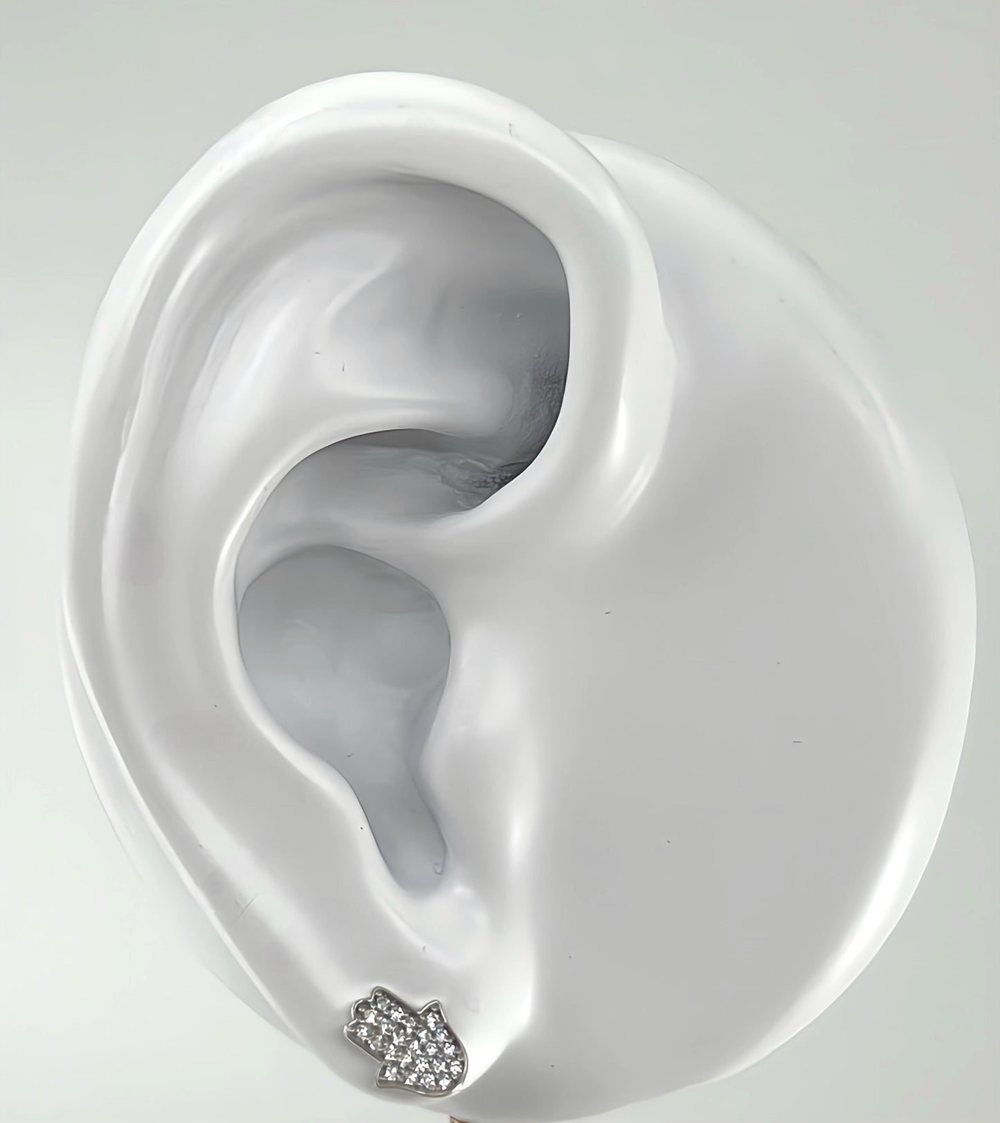 Zirconia hamsa stud earrings