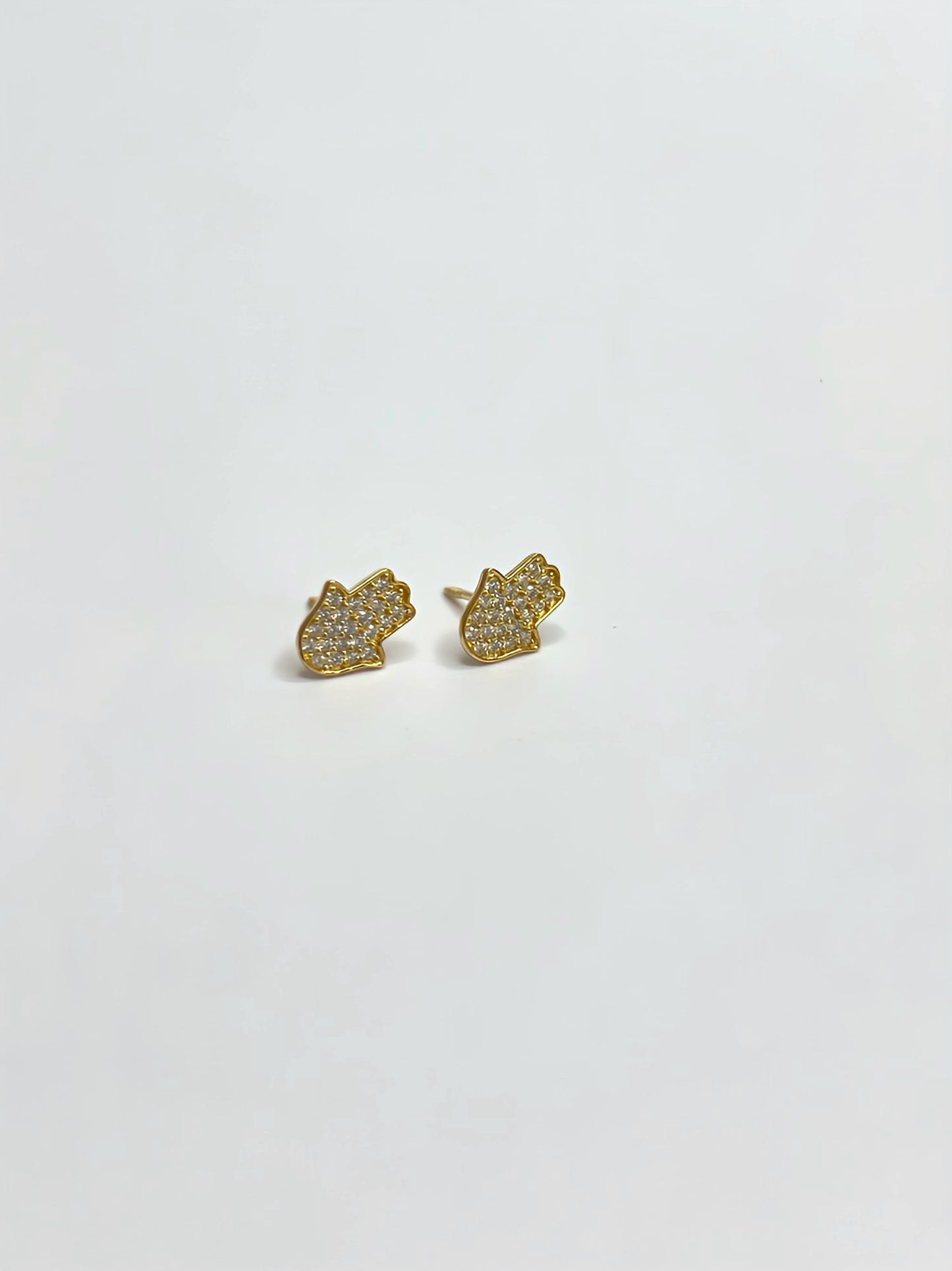 Zirconia hamsa stud earrings