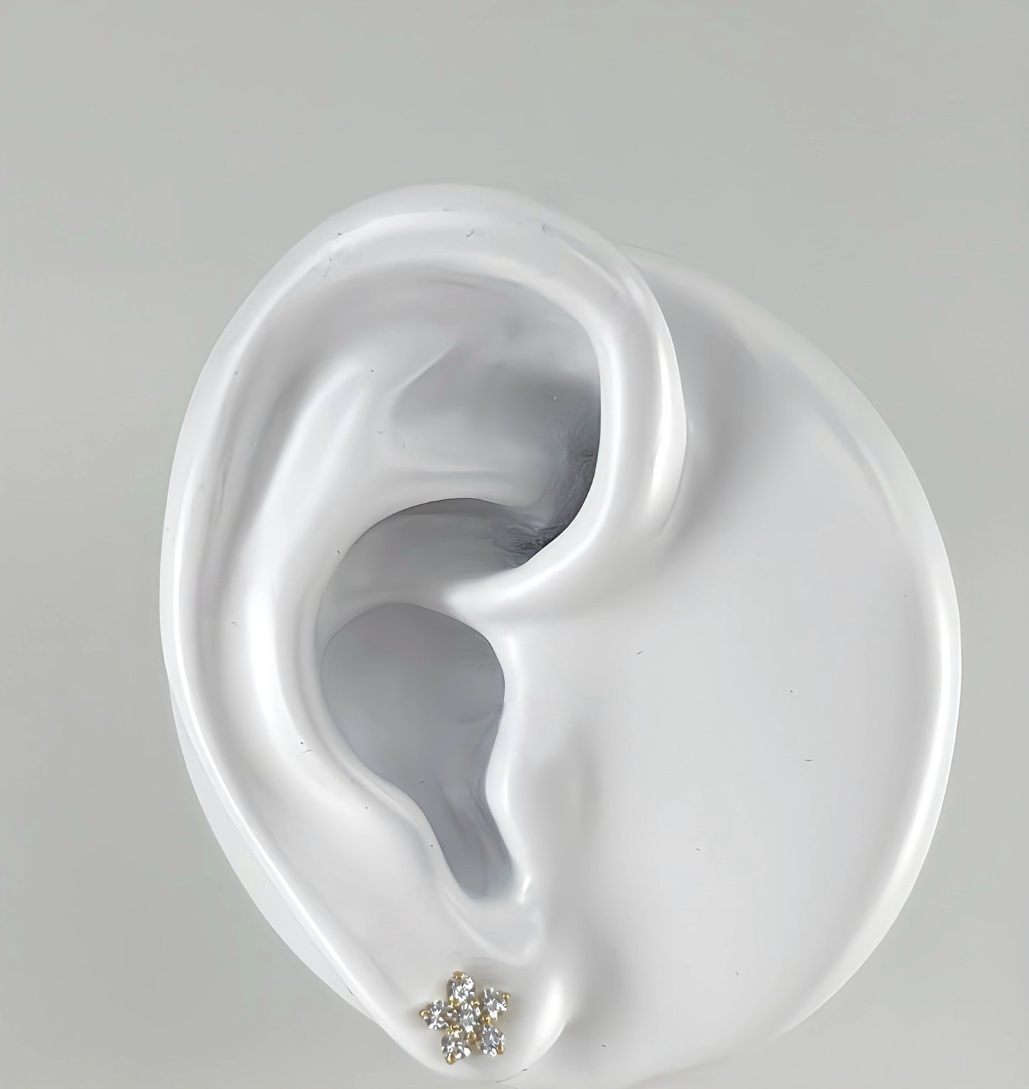 Flower zirconia stud earrings