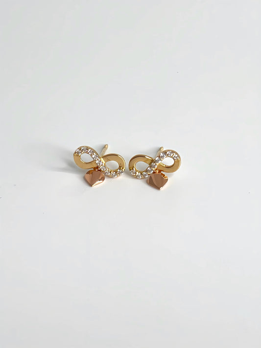 Infinity zirconia drop heart earrings