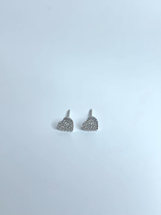 Mini heart zirconia earrings