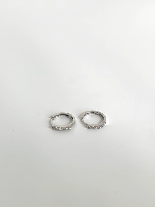 Zirconia huggie hoop earrings