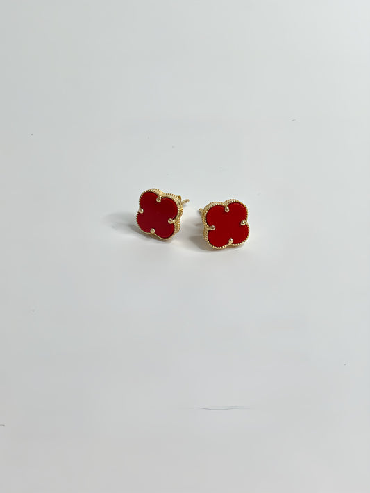 Red clover earrings