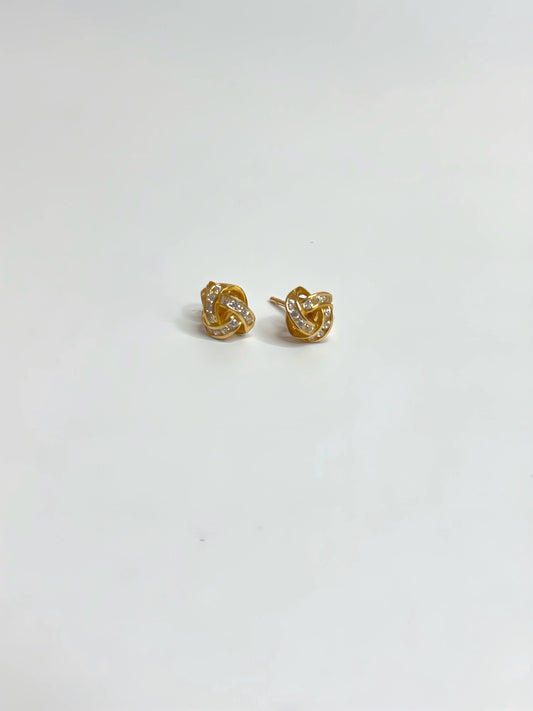Zirconia knot stud earrings