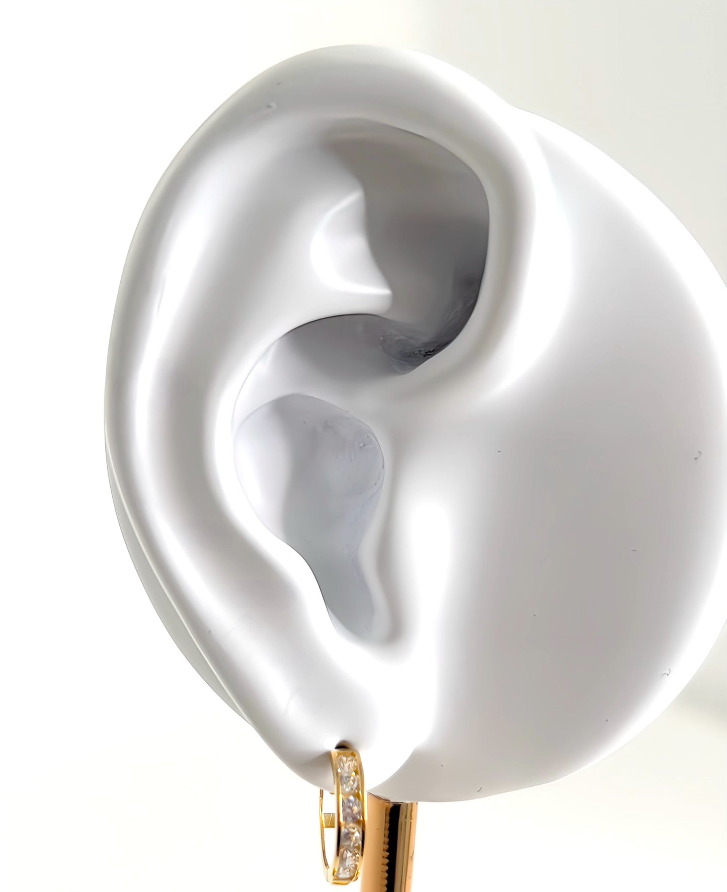 Zirconia huggie hoop earrings