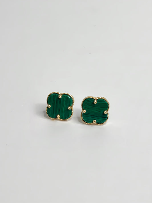 Green clover earrings