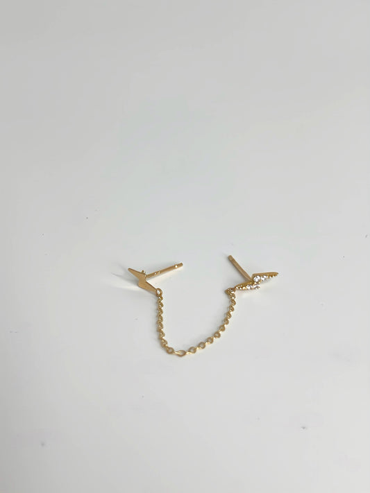 Zirconia lighting mismatch drop stud earrings