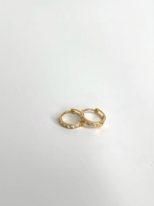 Zirconia huggie hoop earrings