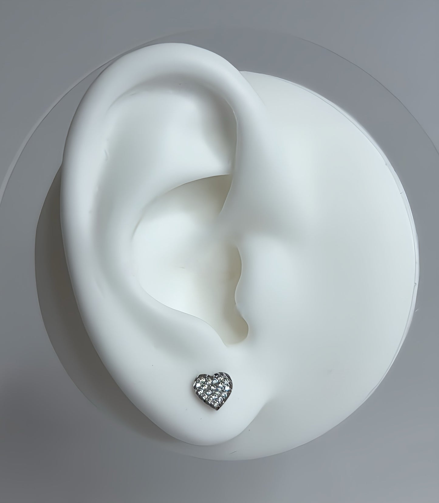 Mini heart zirconia earrings