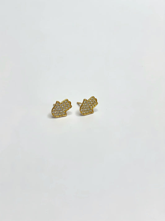 Zirconia hamsa stud earrings