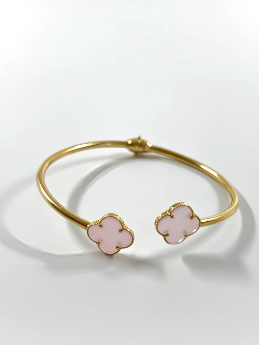 Pink clover bracelet