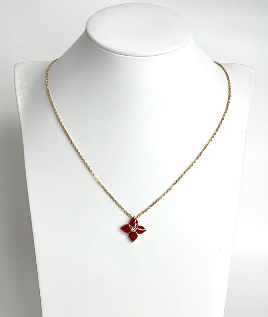 Red Flower necklace