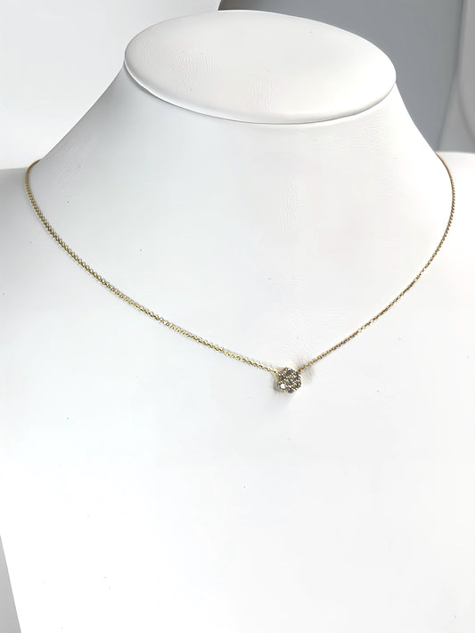 Zirconia flower necklace